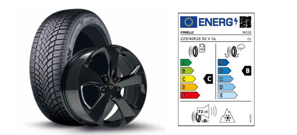 koła zimowe cupra leon, opony pirelli, felga 18"