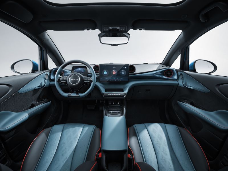 byd dolphin kokpit, konsola, wnętrze