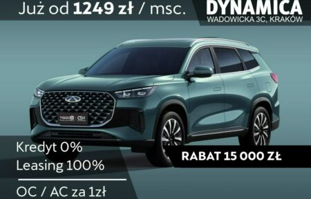 Używany samochód marki Chery, model Tiggo 8, rocznik 2025, przebieg 10km