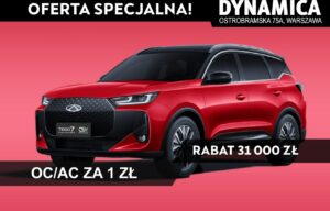 Używany samochód marki Chery, model Tiggo 7, rocznik 2025, przebieg 10km
